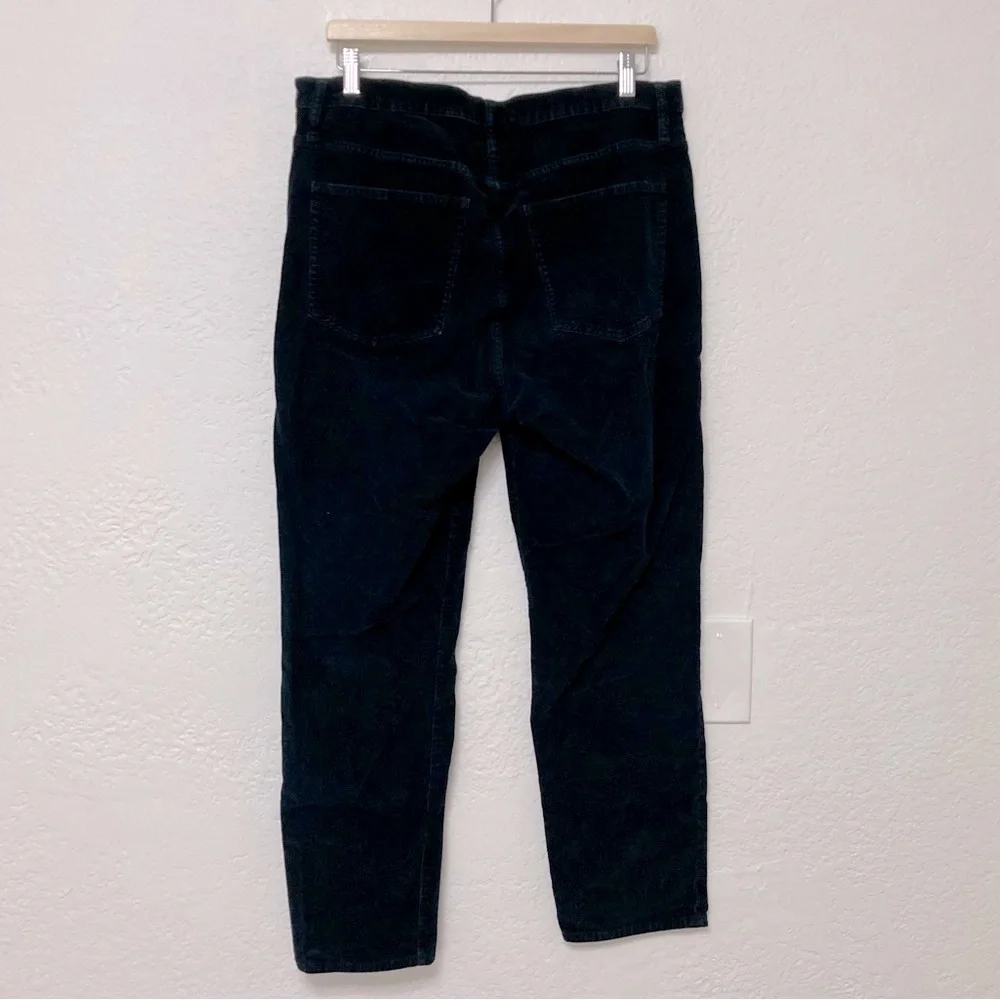 J Crew Black Corduroy Straight Leg Pants, Size 32